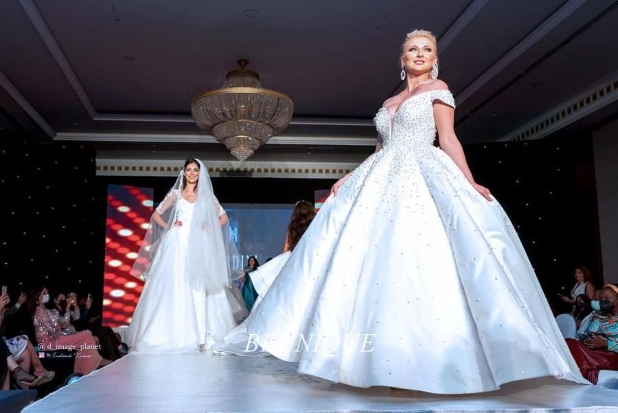 Ball gown in the ballroom